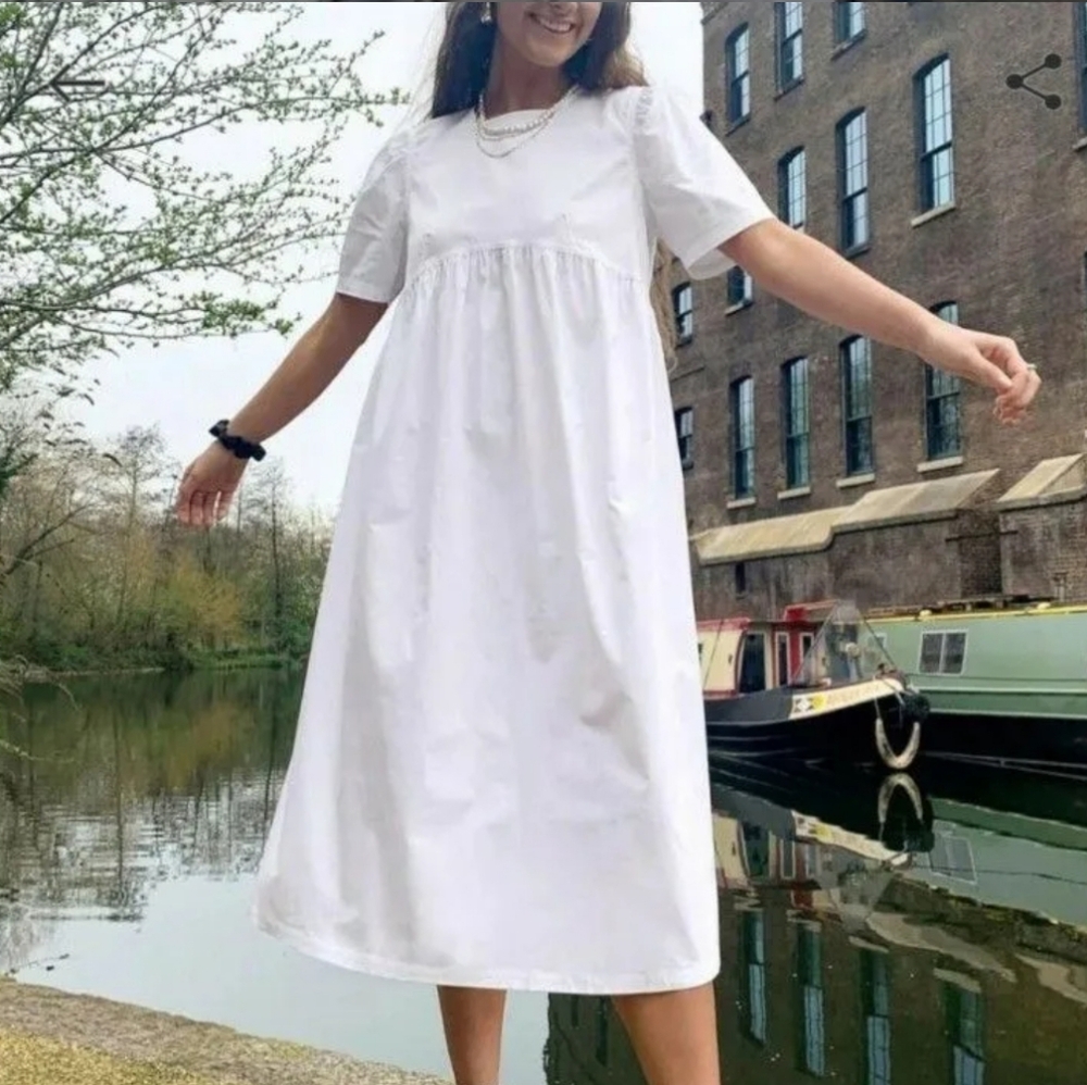 Womens White Midi Dress